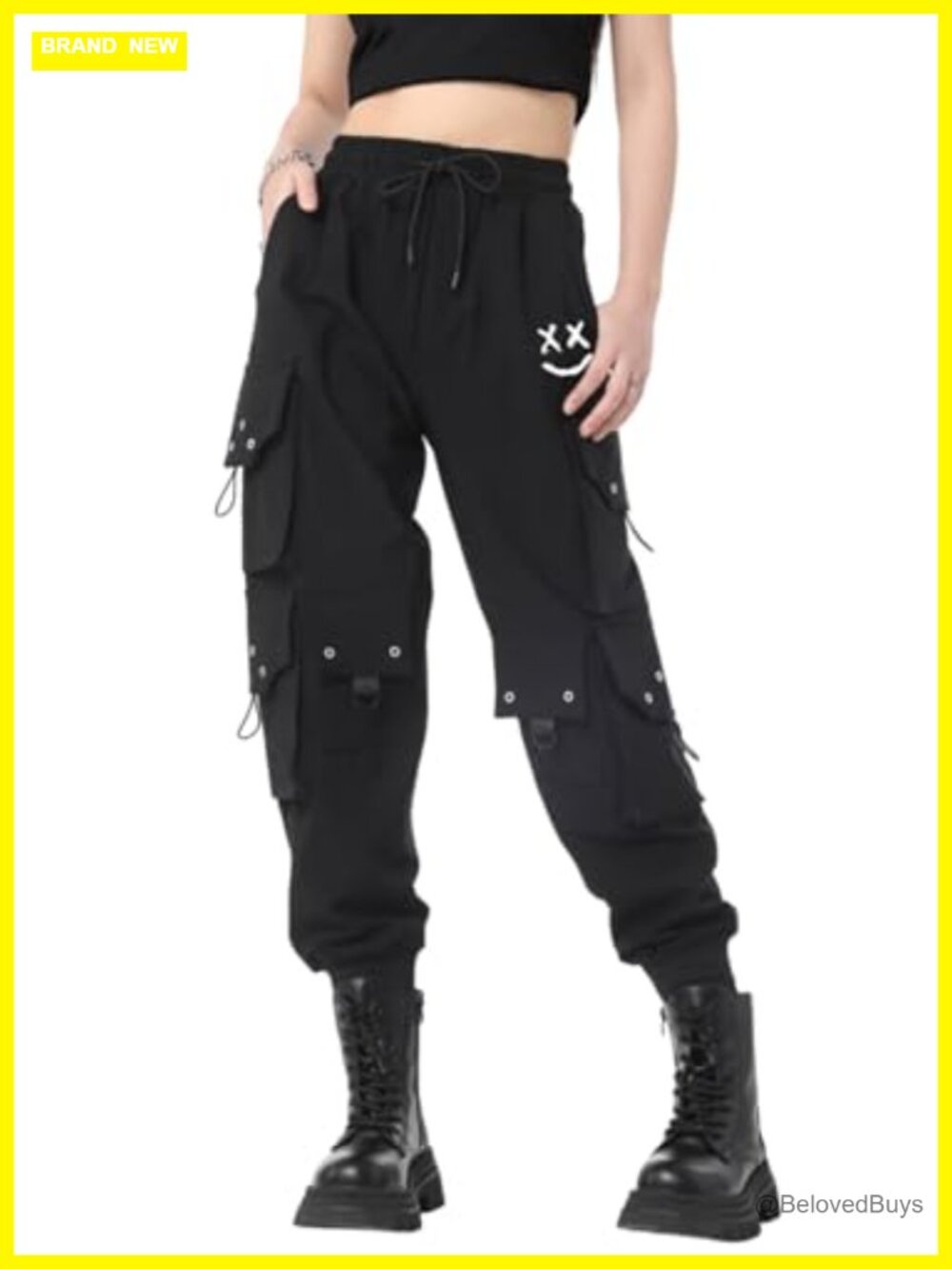 Women's High Waist Cargo Jogger Sweatpants with Pockets Drawstring Techwear